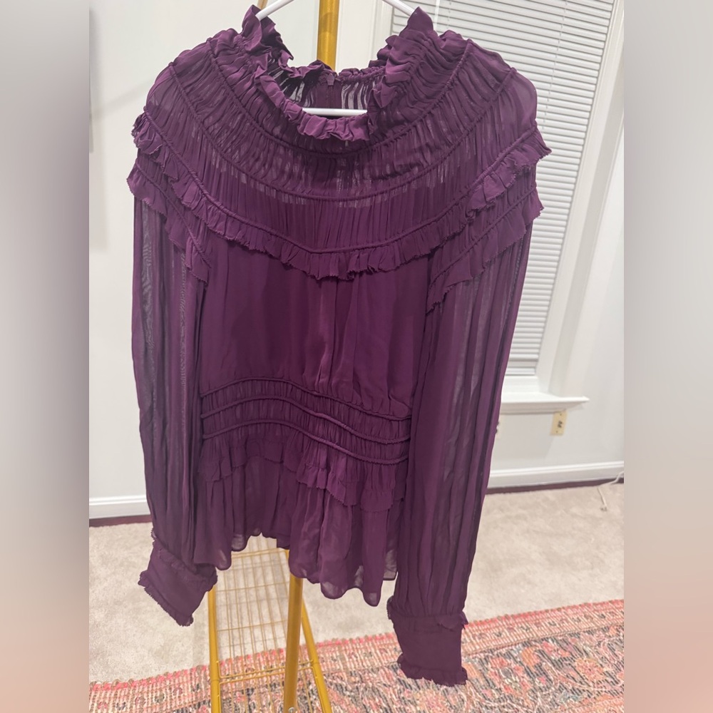 Farm Rio Purple Ruffled Top - Picture 4 of 5